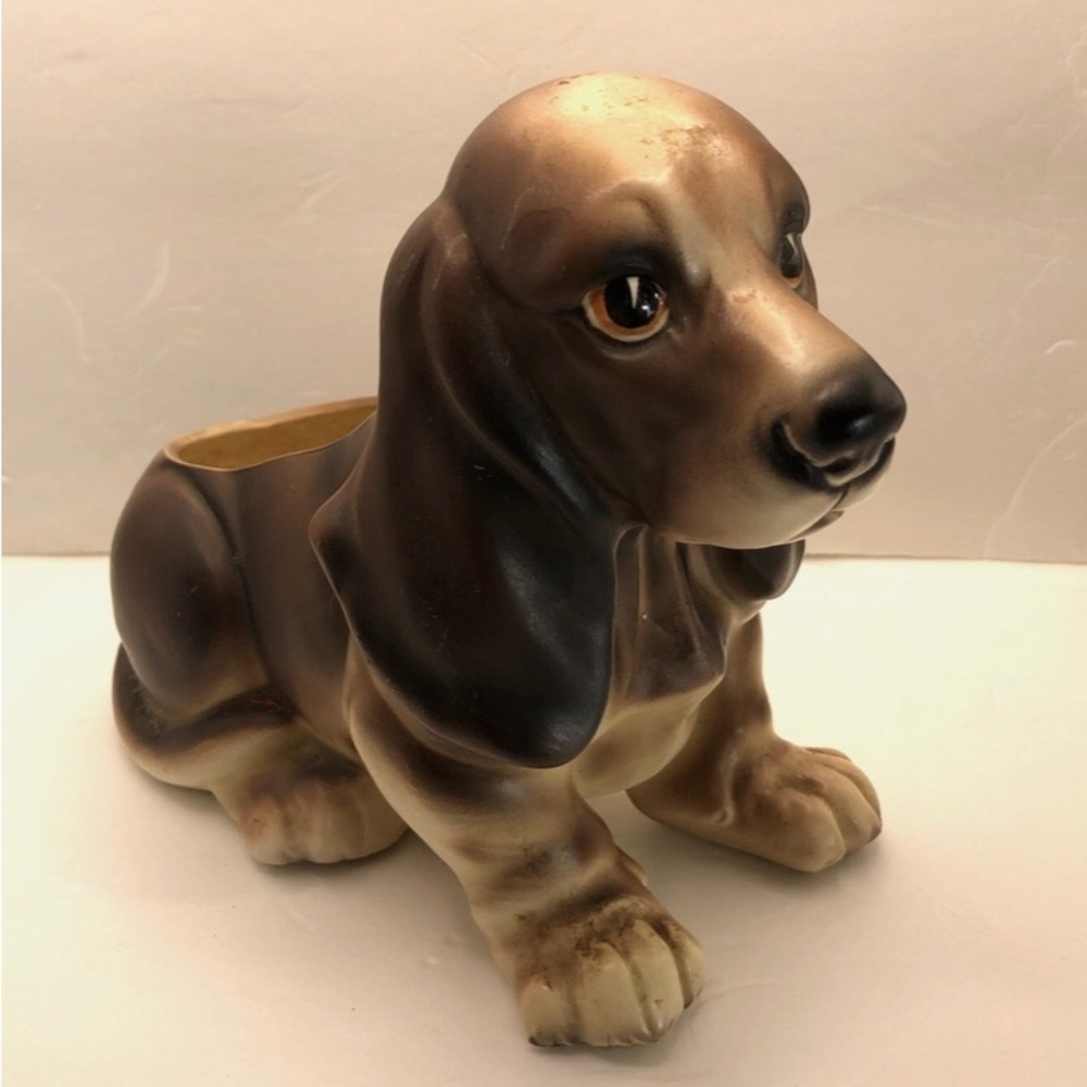 Vintage Napcoware C7087 Planter Basset Hound Puppy Dog Japan